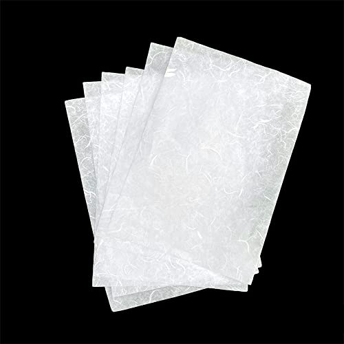 A4 Mulberry Paper 50 Sheets, Natural Fiber Mulberry Paper for Card Making, Watercolor, Calligraphy, Origami, Scrapbooking, Bookbinding & DIY Crafts (White Color, A4) - color: White Color, size: A4