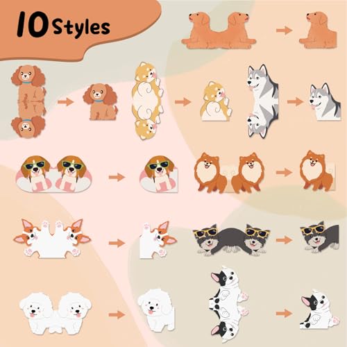 10 Pcs Dog Magnetic Bookmarks, Cute Animal Page Markers for Reading - color: Dog