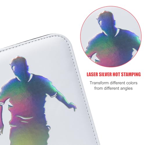 400 Pockets Soccer Card Binder, Laser Silver Hot Stamping Cover,R294 - color: Dazzling Soccer-400