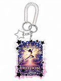 Cute Star Acrylic Photo Card Holder Keychain - color: Black Star