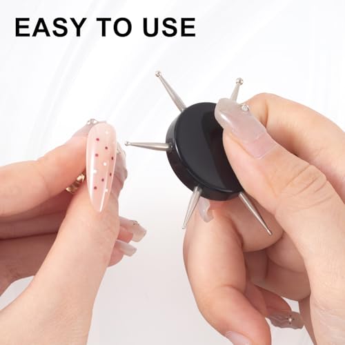 2pcs Nail Dotting Tool, 6-in-1 Metal Dotting Nail Art, Pink, Black - color: Pink, Black, 2pcs, 6-in-1