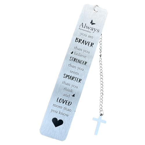 Bible Bookmarks Book Markers, Metal Christian Bookmark Gift Accessories (Always Remember You are Brave) - style: Always remember you are brave