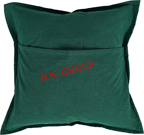 Indian Handmade Decorative Square Throw Pillow Covers Mirror Embroidery Work Thread Work Cushion Case for Sofa Bedroom Car (Size : 16 X 16 Color : Dark Green) - color: Dark Green, size: 16" x 16" (Pack of 1)