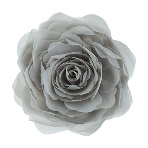 JWH 3D Flower Throw Pillow Covers, Light Gray, 12 Inch - color: Gray, size: 12" x 12" (Pack of 1)