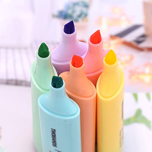 TWOHANDS Highlighter,Chisel Tip Marker Pen,6 Assorted Pastel Colors,H2007 - color: Pastel, size: 1 Count (Pack of 6)