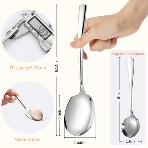 Serving Spoons Set 9.14 Inch Slotted Spoon Serving Spoon Stainless Steel Serving Utensils for Buffet Parties Catering Dishwasher Safe(Set of 4, Silver) - size: 2 Spoons, 2 Slotted,Silver
