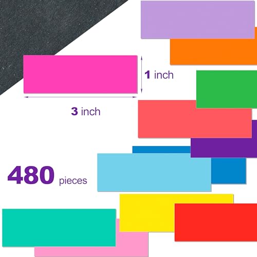 YSHIHE Colored Label Stickers,12 Colors,3 x 1 Inch Folder Labels-480 Pcs
