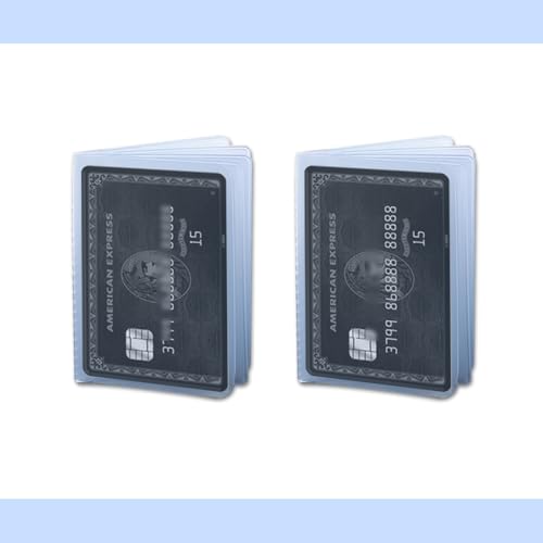 Set of 2 Clear Credit Card Holder Wallet Insert with 10 Protective Sleeves,Plastic Card Wallet Inserts for Medicare Social Security ID Photoy,Compatible with Bifold Wallets for Men & Women