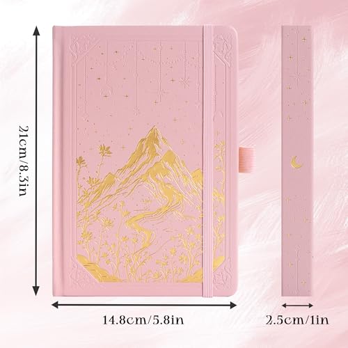 MGGAO Lined Journal Notebook for Women Men, A5 Aesthetic Notebook - color: Pink, size: Lined