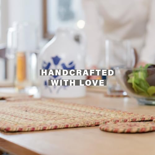 Homespice Harvest Braided Placemats for Country Decor, Rect 13x19 Set of 4 - color: Harvest