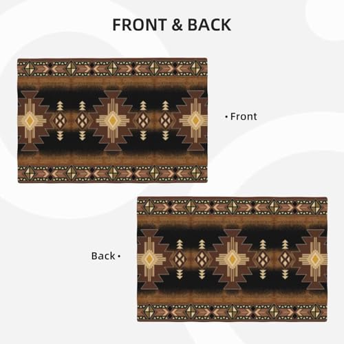 Aztec Southwest Placemats Rectangle Linen Table Placemet Set of 4 - color: Terracotta, size: Set of 4