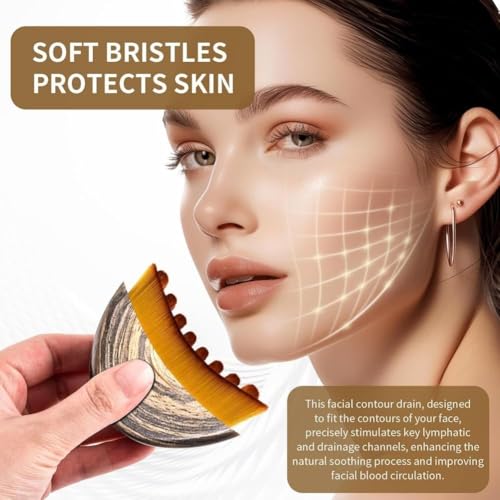 Lymphatic Face Brush,Manual Facial Cleansing Brush for Sensitive Skin, Lymphatic Drainage Brushs and Deep Pore Cleaning Soft Bristle Pore Cleaner for Nose Travel-Friendly Skin Cleansing Tool(1Pcs) - size: 1 Pcs Contour Face Brush