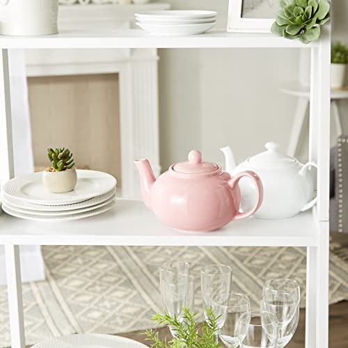 RSVP International Stoneware Teapot Collection, Microwave and Dishwasher Safe, 42 oz, Pink - color: Pink, size: 42 oz
