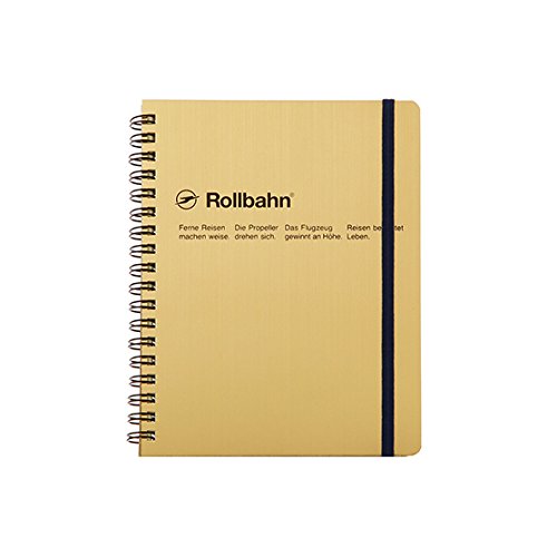 Roruban Memo Pad with the Pocket B6 Grid 70 Pages GOLD