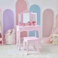 Teamson Kids Daisy Gisele Wood Play Vanity Set, Pink, Ages 3+ - color: Pink