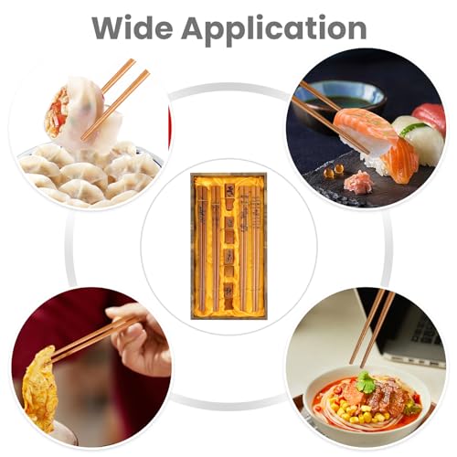 Chopsticks Reusable, Chopsticks Dishwasher Safe, with Chopstick Holder and Case Wooden Chopstick Set Chinese Traditional Stylish Chopstick Set (4 Pairs) - color: Traditional Stylish (4 Pairs)