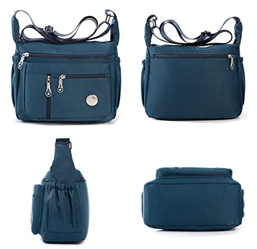 Crossbody Bags for Women Multi Pocket Shoulder Bag Waterproof Nylon Messenger Purses and Handbags - color: Bh-black