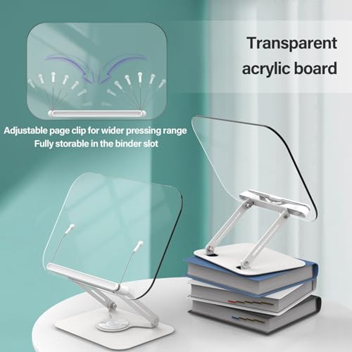 BYMECOST Acrylic Book Stand for Reading, Adjustable Book Holder,Black - color: Black, size: 13.4"