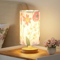 Fenmzee Small Table Lamps (Floral White Shade, 9" Inline Control) - color: Floral White Shade