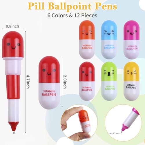 Leery Nurse Gifts 48 PCs - Medical Novelty Pen Set with 24 Syringe Pens, 12 Pill Pens, 12 Blood Bag Sticky Notes - Funny Office & Nursing School Supplies for Nurses, Students, Doctors (48)