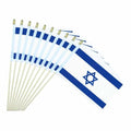 25Pack Small Israel Flag Handheld Mini Israeli Flag on Stick 5x8 Inch - color: Israel