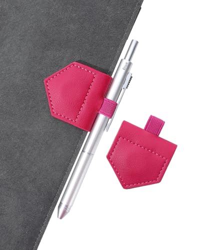 Magnetic Leather Bookmarks with Pen Holder Vegan Leather Book Marks Gifts for Reading Book Lovers Notebook Travelers (Pink-2PC) - color: Pink-2pc