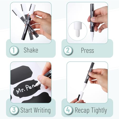 Mr. Pen- Chalkboard Labels, 200 pcs, Assorted Shapes - size: 200 pcs, style: Assorted Shapes