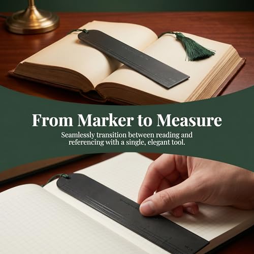 6 Inch Metal Ruler Bookmark, Black - color: Black
