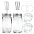 32 oz Mason Jar Fermentation Kit, 2 Pack Fermentation Jars, Fermentation Lids, Fermenting Weights and Airlocks, Complete Fermenting Kit for Making and Storing Sauerkraut（Pack of 2）