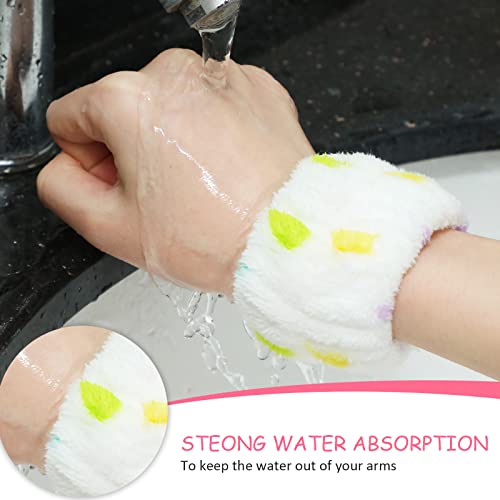 Chuangdi 4 Pairs Wrist Bands for Washing Face Microfiber,Brisk Colors - color: Brisk Colors