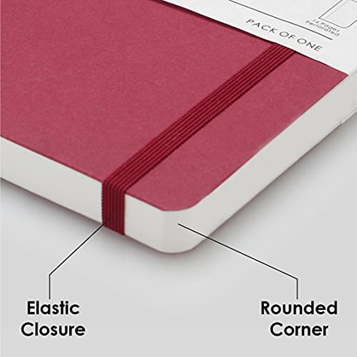 myPAPERCLIP Limited Edition A5 Plain Notebook | 192 Pages, 100 GSM, Soft Cover, A5 (5.83 × 8.27 in) | Flat Lay | Bookmark & Elastic Closure | Raspberry - color: Raspberry, style: Minimalist