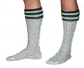 Dirndl Trachten Haus Men's Knee-High Lederhosen Socks, Cream/Green - size: Large