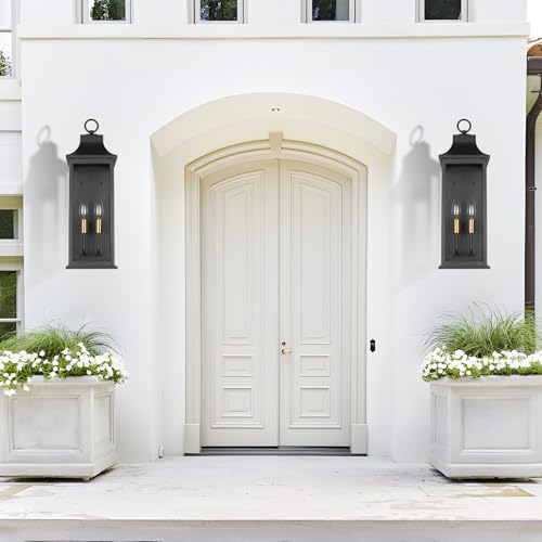 JYZ 20" Exterior Coach Light Wall Mount, Farmhouse Outdoor Entry Wall Lantern Fixture, Exterior Wall Sconce with E12 Base, Anti-Rust Aluminum with Clear Glass Wall Lamp for Porch, Garage, Patio - size: 20 inch -1 PK
