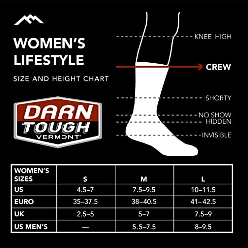 Darn Tough Women's Blossom Crew Lightweight Sock (Style 6104) - - color: Charcoal, size: Medium