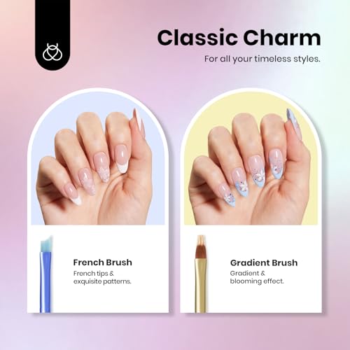 Beetles Nail Art Brushes Set for Gel Polish 8 Pcs - Nail Art Design Pen - color: D-Multicolor-8