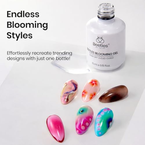 Beetles Blooming Gel Nail Polish 15ml, Clear Blooming Gel for Marble - color: C-Clear-1