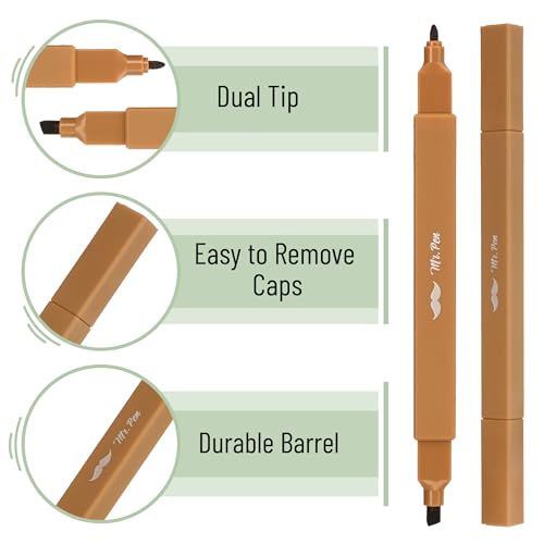 Mr. Pen- Dual Tip Aesthetic Highlighters, 8 pcs, Chisel & Fine Tip - color: Earthy Tones, size: 8 Pack