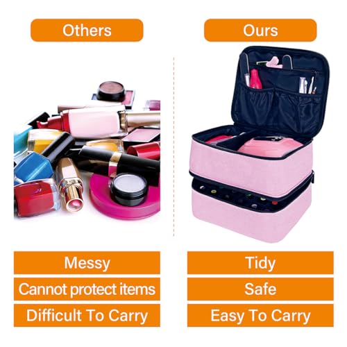 Nail Polish Organizer Holds 30 Bottles (15 ml/0.5 floz),Pink - color: Pink