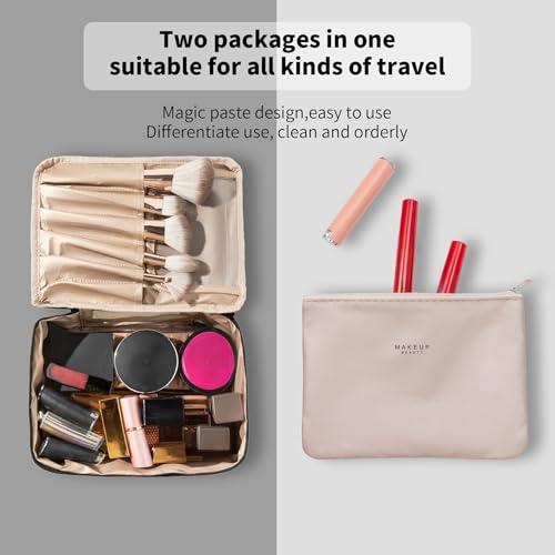 Queboom Travel Makeup Bag Cosmetic Bag Toiletry Bag for Women & Men, Black - color: Black-1pcs