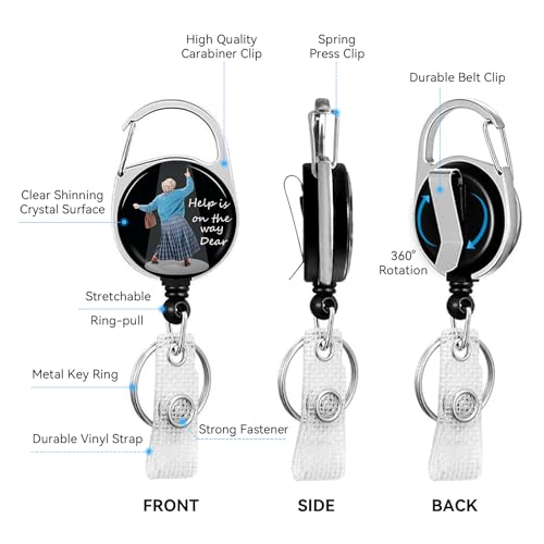 2 Pack Help is on the Way ID Badge Holder with Clip Badge Reels - color: 2 Pack-help is on the Way