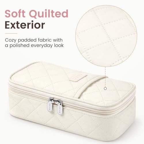 Sooez Cute Pencil Case, Soft Quilted Pencil Pouch, Large Pen Pencil Bag - color: Blue Puffers Style