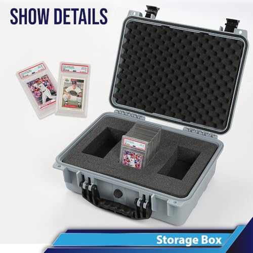 CROSSDESIGN Storage Box for Collectible Cards, Tools, Screws, Craft Supplies DIY Adjustable Organizer Box with Removable Dividers & Protective Foam, Lightweight Stackable Storage Container Gray - size: 1 Pack | DIY Divider | Big Size | Gray