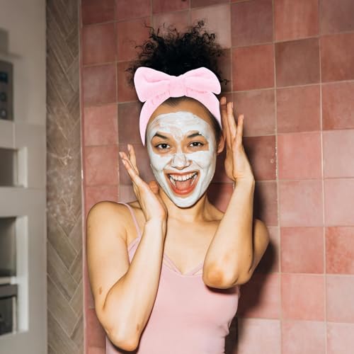 10 Pack Pink Valentine Soft Spa Headbands Bulk for Women Girls - color: Pink