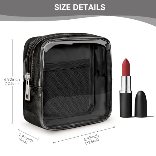 WLLWOO Clear Makeup Bag Mini Cosmetic Pouch Travel Toiletry Organizer - color: 1pcs-Mini-Black