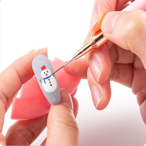 5Pcs Metallic Nail Art Liner Brush Set, UV Gel Polish Painting Tools for Long Lines, Thin Details, Fine Drawing, Sizes 4/8/12/20/25mm (Pink) - color: Pink