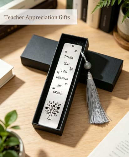 Metal Teacher Bookmarks with Tassels, Teacher Appreciation Gifts - color: B