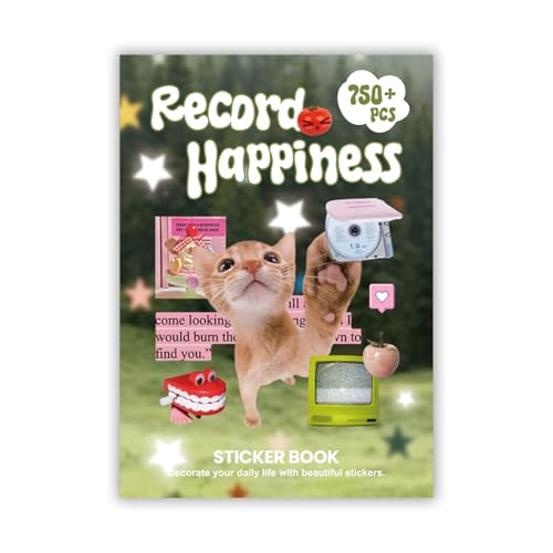 Cute Sticker Book Y2K Vintage Grunge Kawaii Retro Matte Writable Decals - color: Cat