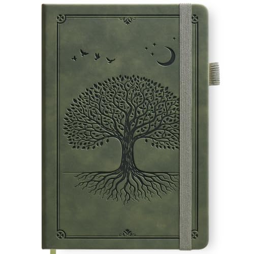 Lined Journal Notebook Hardcover Leather Bound 200 Pages A5 Green Diary - color: Light Green, size: A5 200 Pages