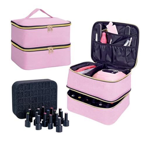 Nail Polish Organizer Holds 30 Bottles (15 ml/0.5 floz),Pink Gold - color: Pink Gold