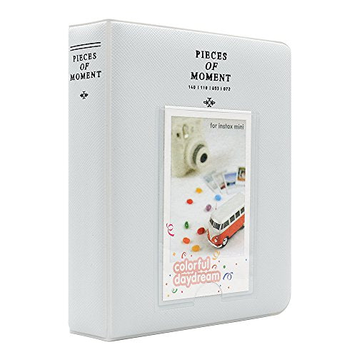 Ablus 64 Pockets Mini Photo Album for Fujifilm Instax Mini 7s 8 8+ 9 25 26 50s 70 90 Instant Camera & Name Card (64 Pockets, Smokey White) - color: Smokey White